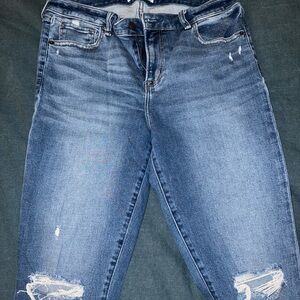 Abercrombie & Fitch Blue Distressed Skinny Jeans 31R, Like-New